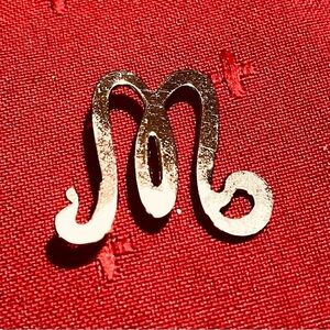 Vintage Gold plated  "M" Pin
